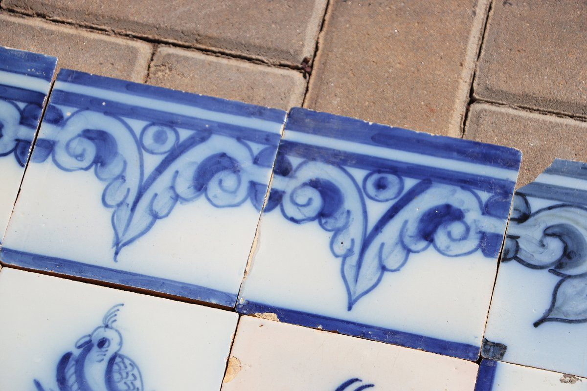 Panneau mural en carreaux à décor d’animaux, portugais, XIXe siècle-photo-4