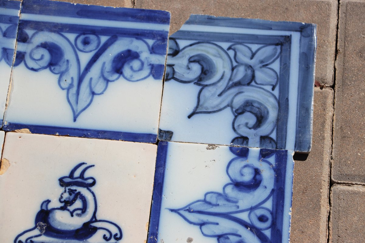 Panneau mural en carreaux à décor d’animaux, portugais, XIXe siècle-photo-5