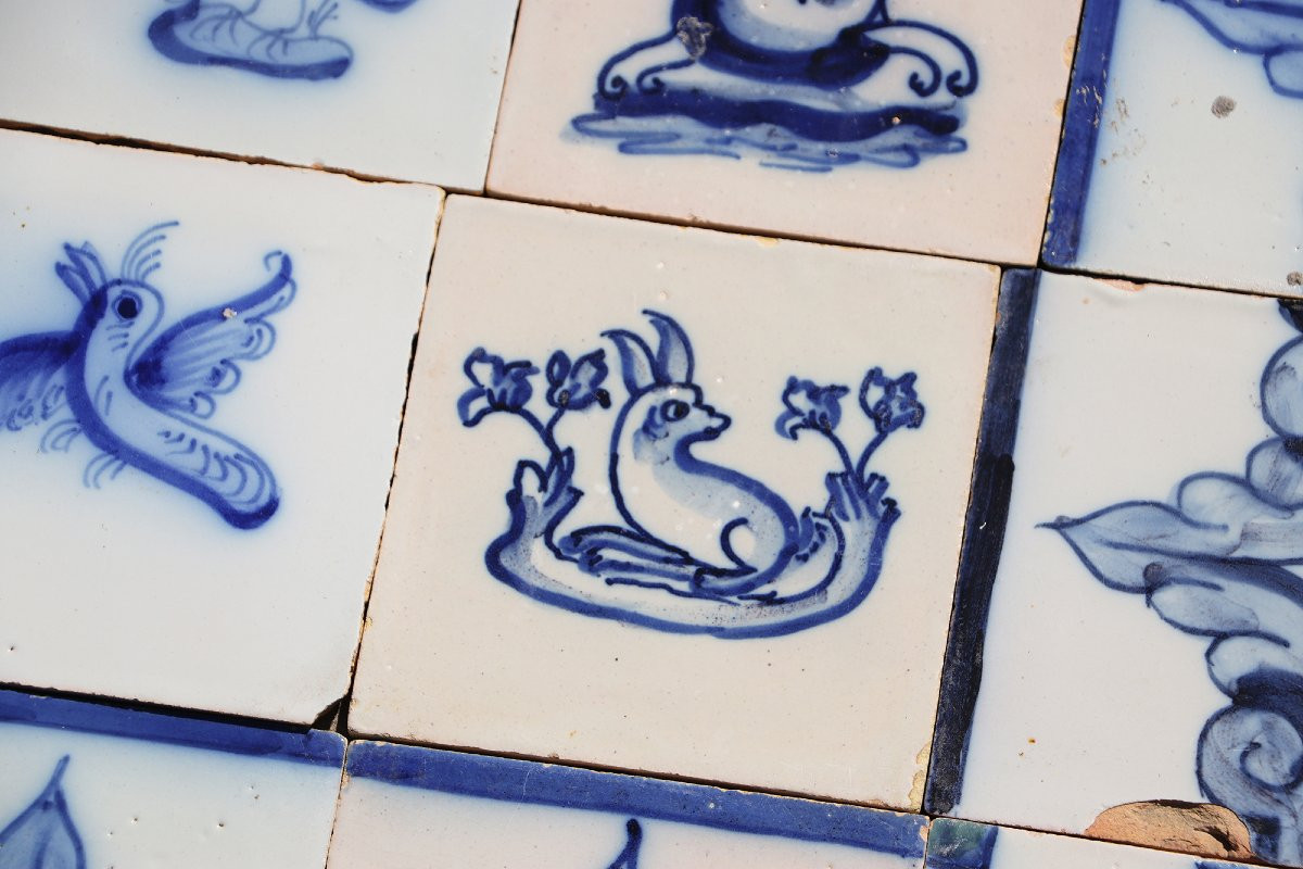Panneau mural en carreaux à décor d’animaux, portugais, XIXe siècle-photo-7