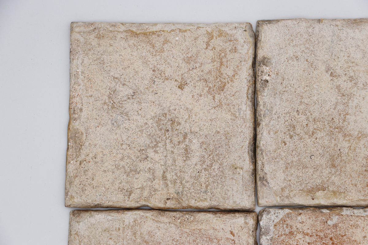 18th Century Set Of Four Rococo Baroques Tiles, Portuguese-photo-4