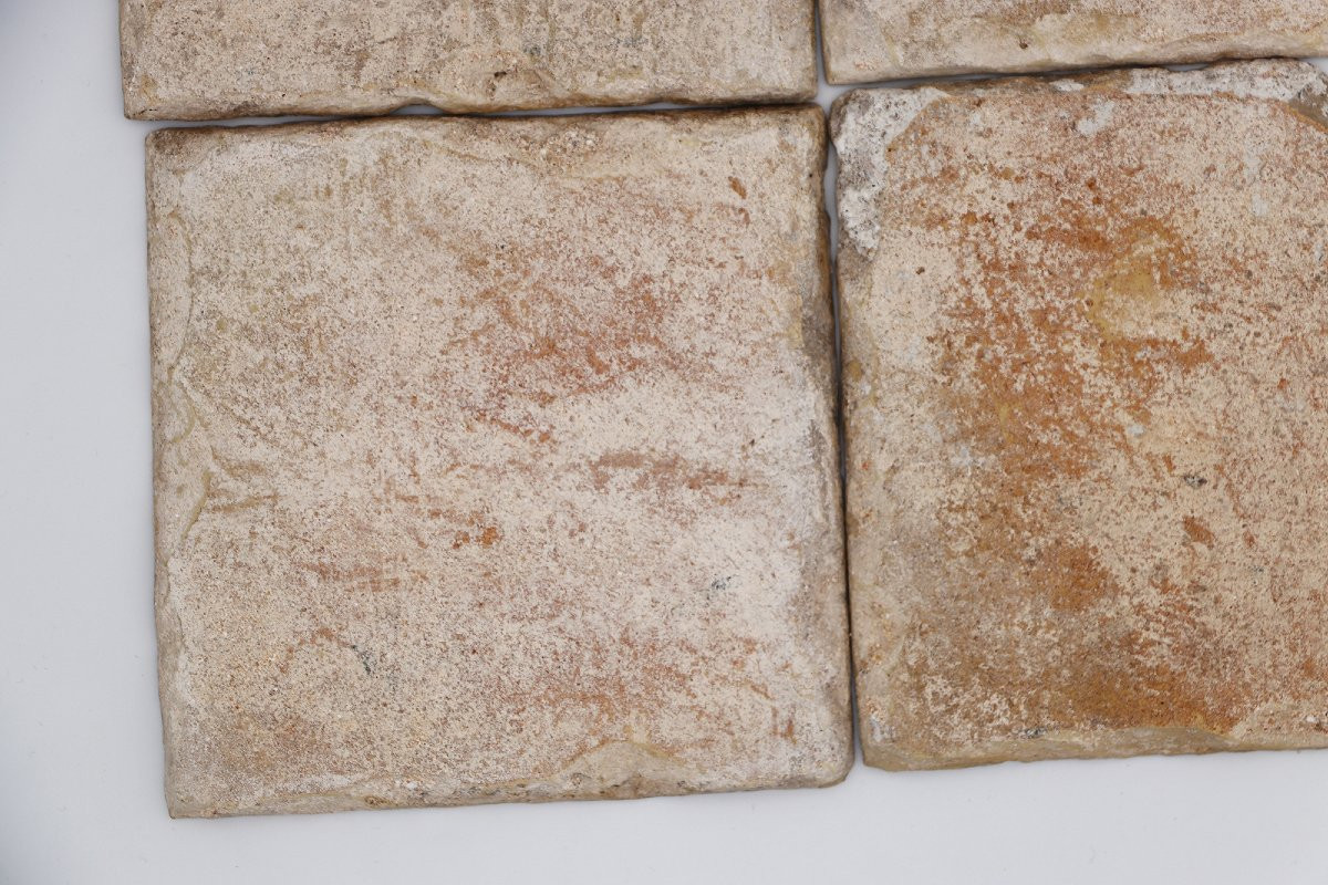 18th Century Set Of Four Rococo Baroques Tiles, Portuguese-photo-5