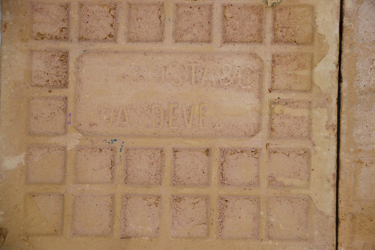 Ensemble de quatre grands carreaux géométriques méditerranéens portugais du XIXe siècle-photo-6