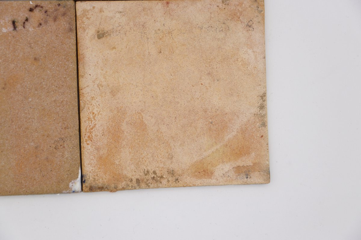 19th Century Set Of Four Baroque Floral Tiles, Portuguese-photo-7