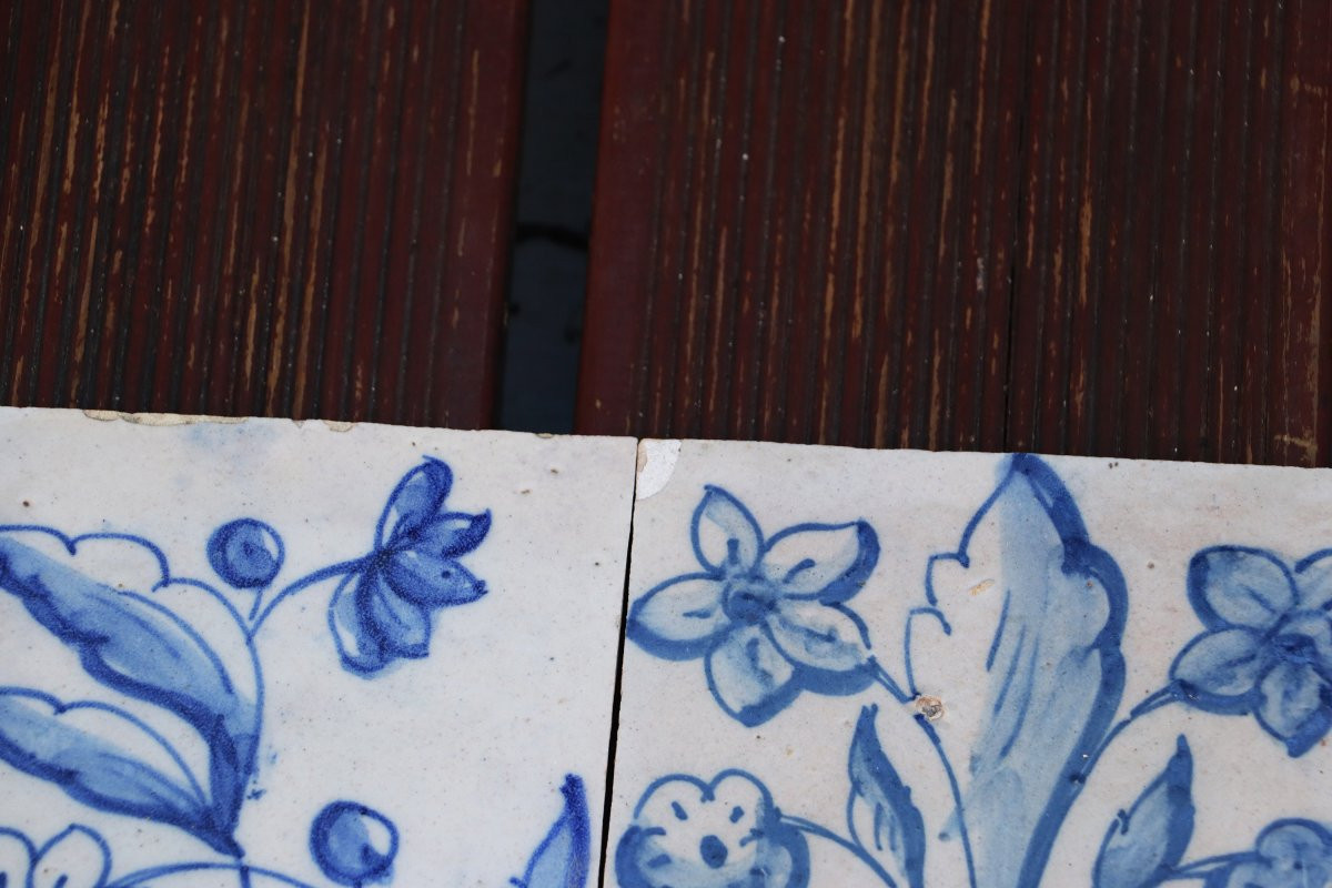 Tile Mural Panel Depicting A Baroque Jardinière With Flowers, Portuguese, 18th Century-photo-4