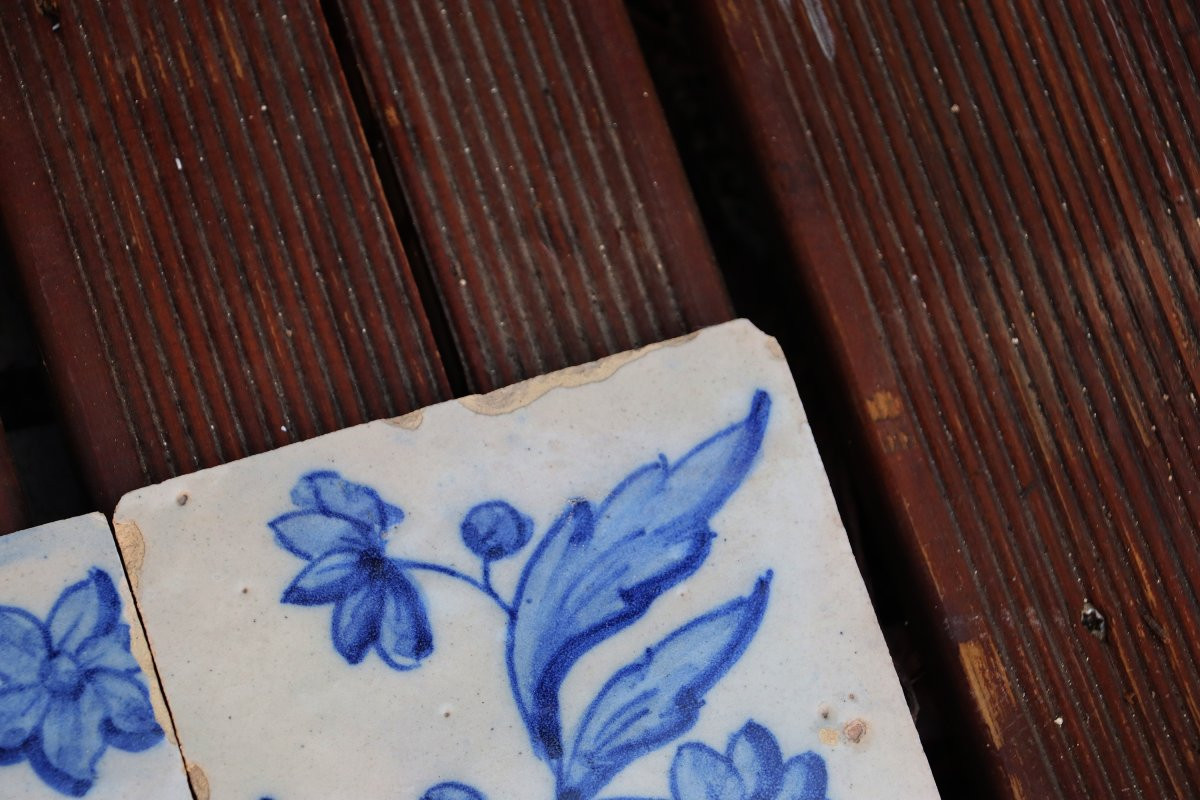 Tile Mural Panel Depicting A Baroque Jardinière With Flowers, Portuguese, 18th Century-photo-6