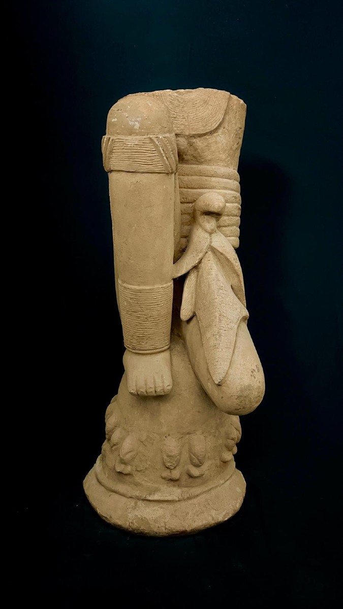 Ancient African Nok Terracotta Figure Legs Fragment, 200 Bc–500 Ad