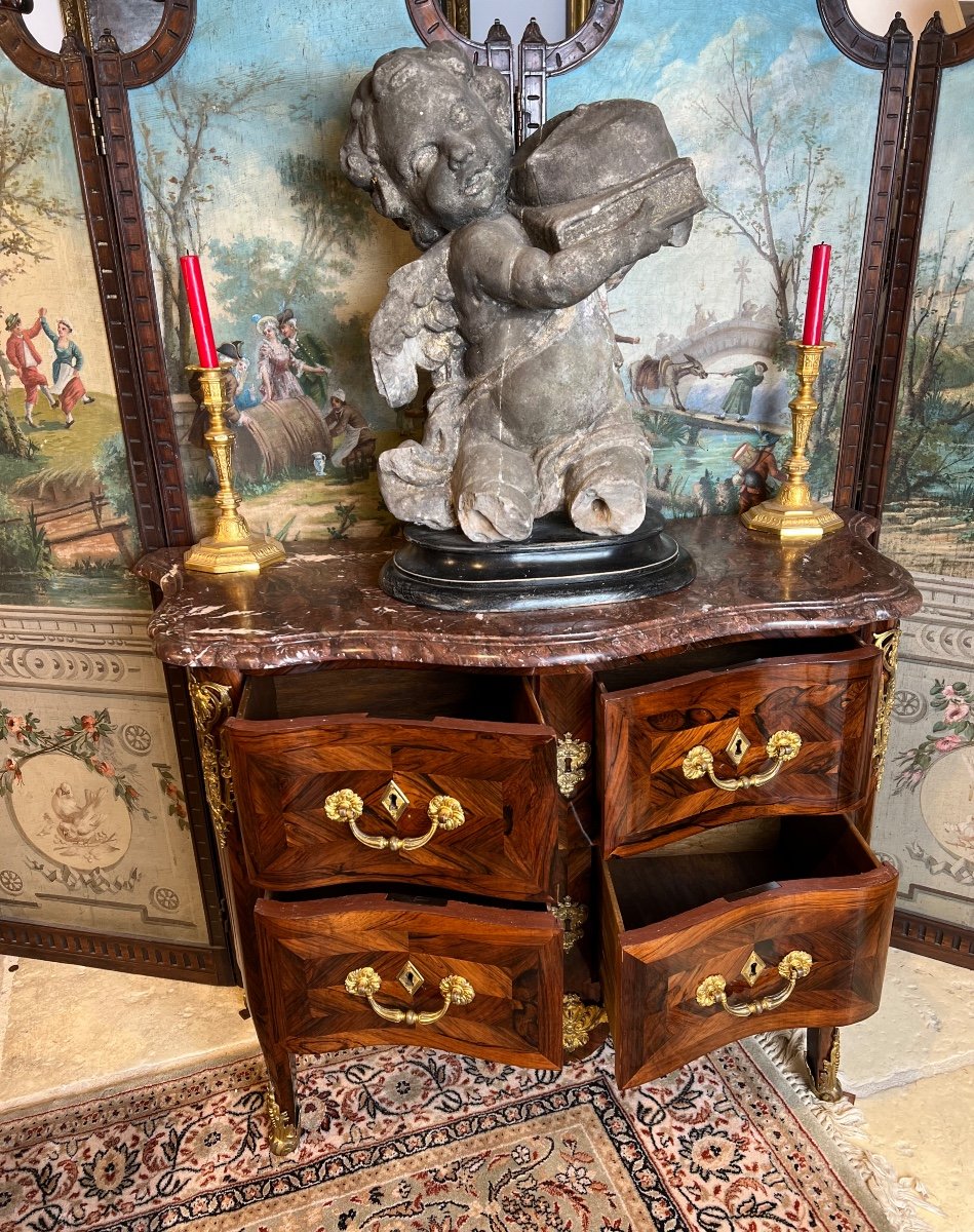 Commode With Four Drawers Stamped Ep Regence-photo-2