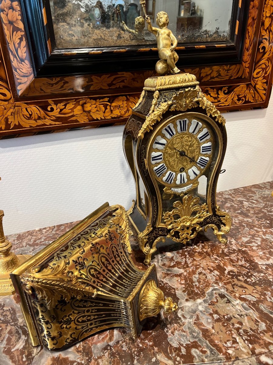 Petit Cartel D’alcôve Ep Louis XV écaille Et Laiton Boulle-photo-2