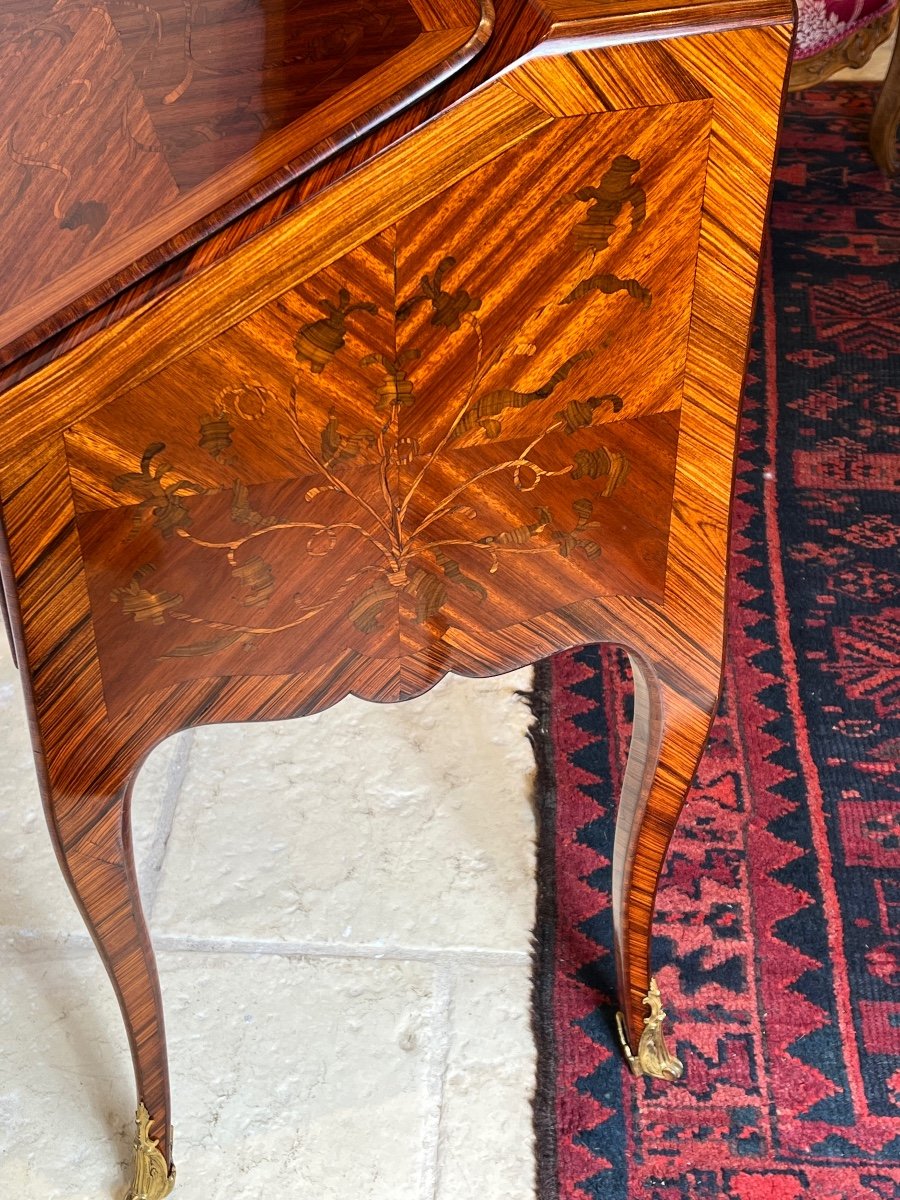 Small Donkey's Back Louis XV Marquetry Period -photo-3