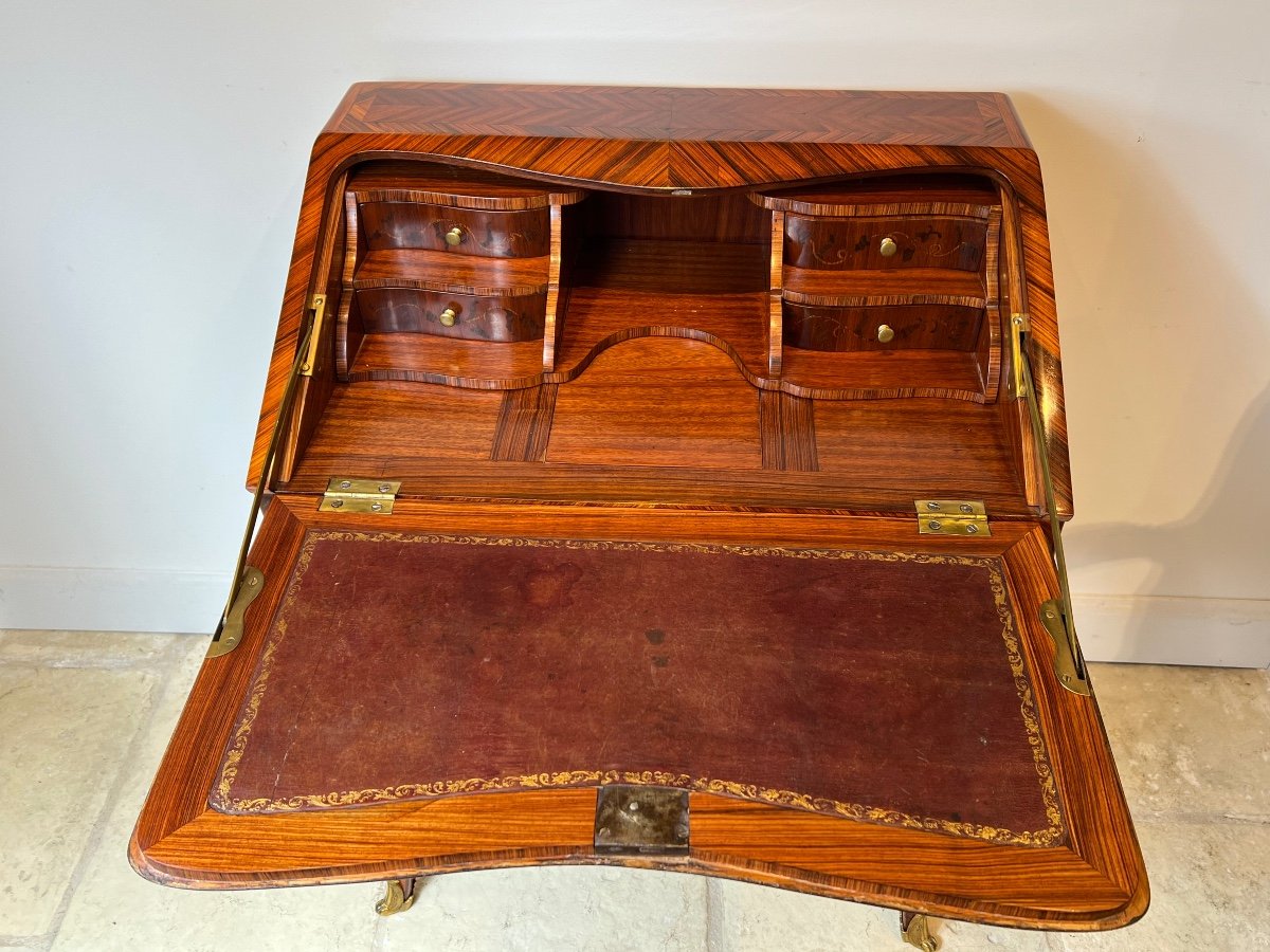Small Donkey's Back Louis XV Marquetry Period -photo-4