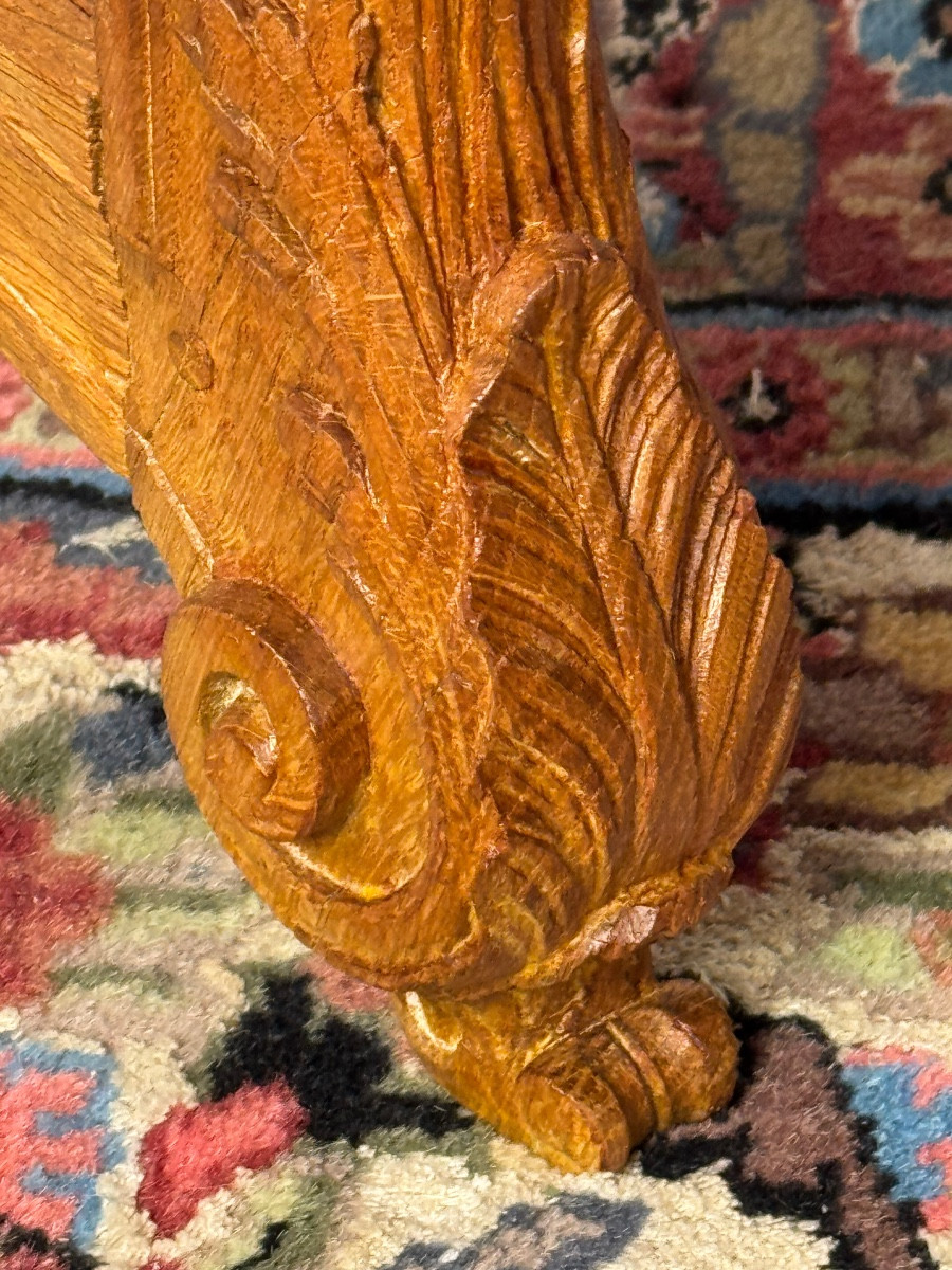 Console Epoque Regence En Chêne Blond De Grande Qualité -photo-3