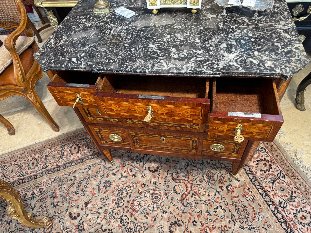 Petite Commode Ep.  XVI Marqueterie De Bois De Rose -photo-5