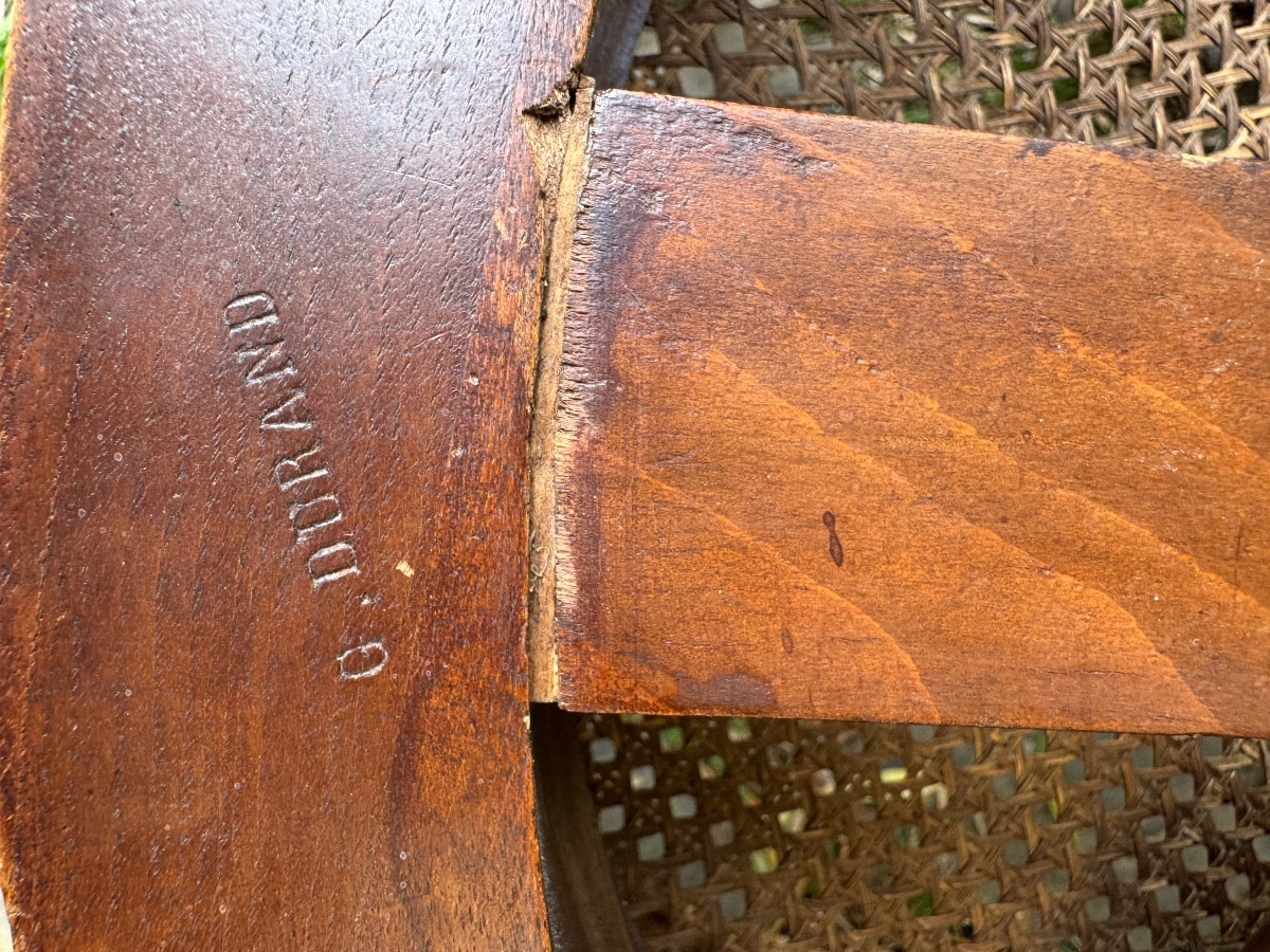 Fauteuil de bureau tournant en noyer 19 e siècle estampillé de g durand-photo-2