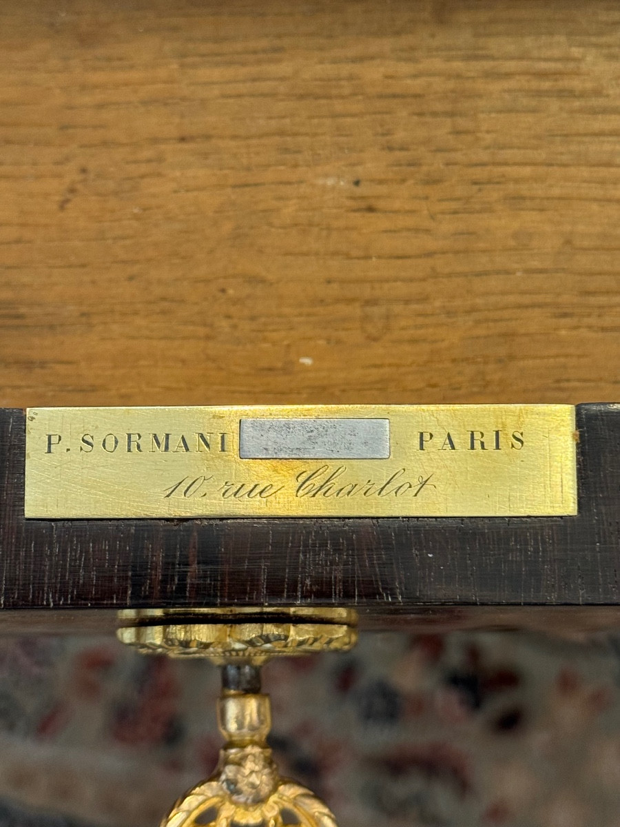 Louis XVI Style Double Flat Desk Stamped By P Sormani-photo-2