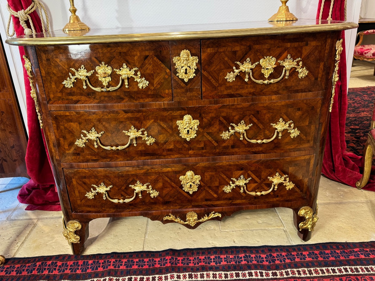 Louis XIV Chest Of Drawers In Amourette With Inlaid Top -photo-2
