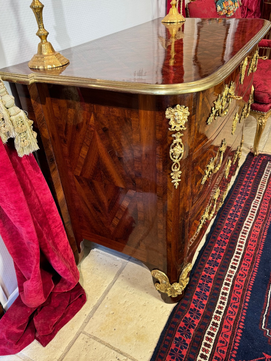 Louis XIV Chest Of Drawers In Amourette With Inlaid Top -photo-2