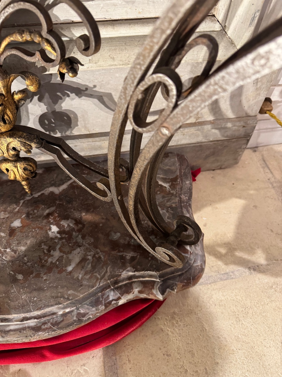 Console fer forgé et doré dans le goût provençal -photo-4