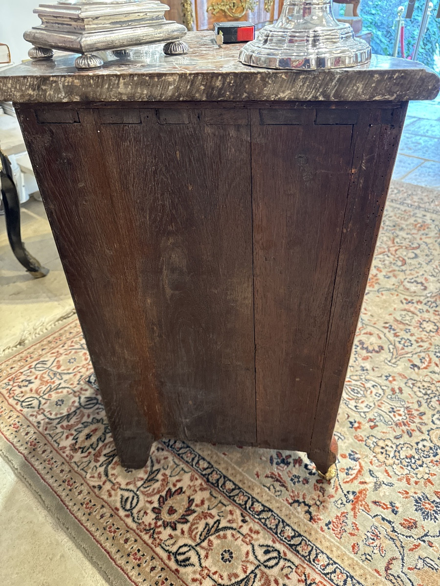 Louis XV Period Corner Cabinet With Marquetry In The Style Of The Queen's Wood, Stamped By Migeon-photo-5