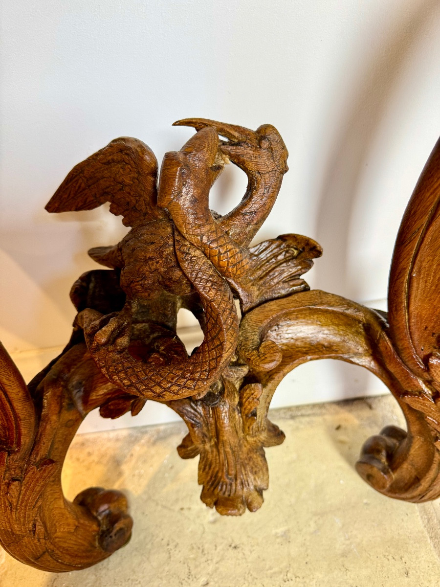Console époque Louis XV en chêne naturel -photo-1