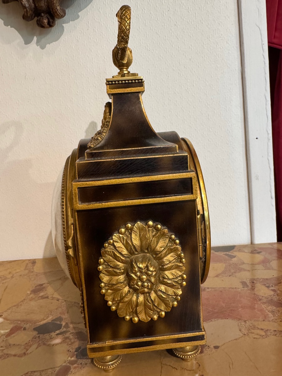 Pendulette  de voyage en corne couleur camel de lenoir à Paris 1 moitié du 19 e siècle -photo-4