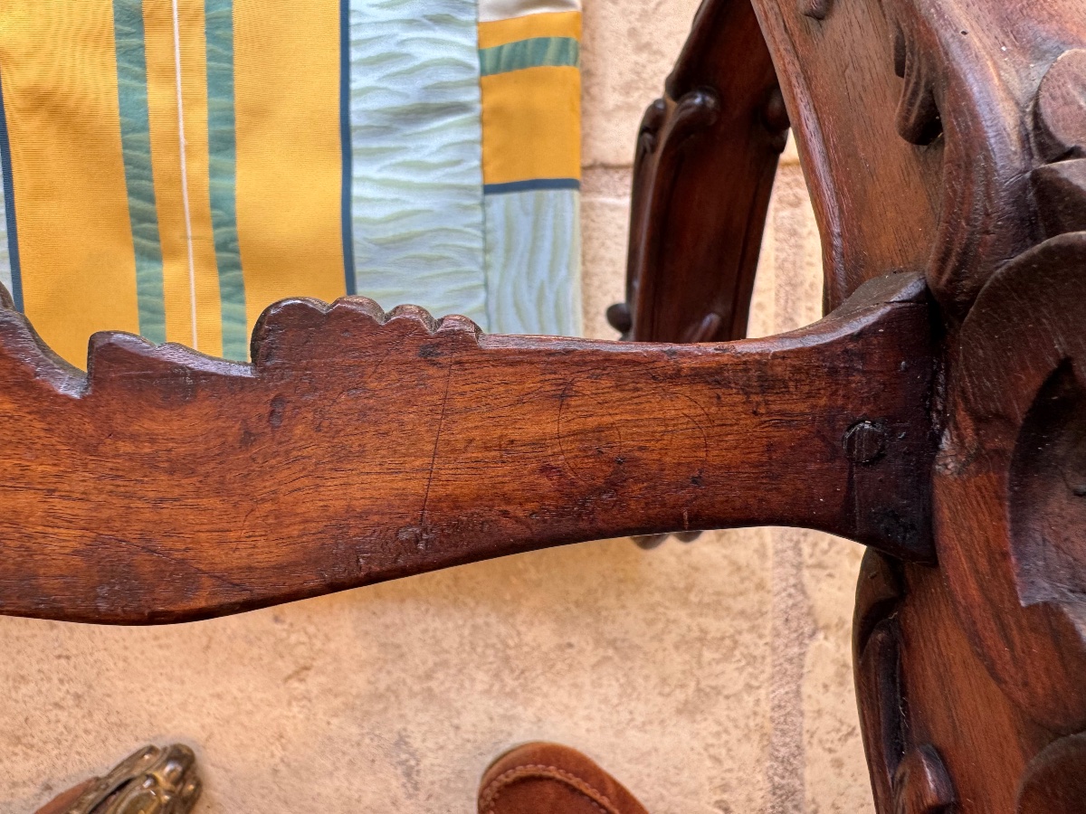 Mid-19th-century Louis XV-style Walnut Folding Chair -photo-2