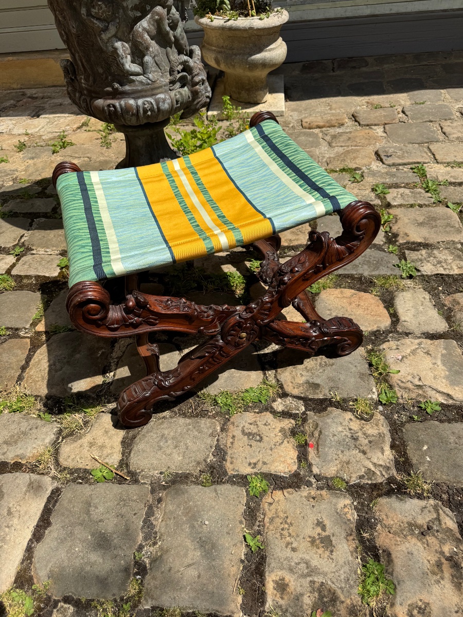 Mid-19th-century Louis XV-style Walnut Folding Chair -photo-2