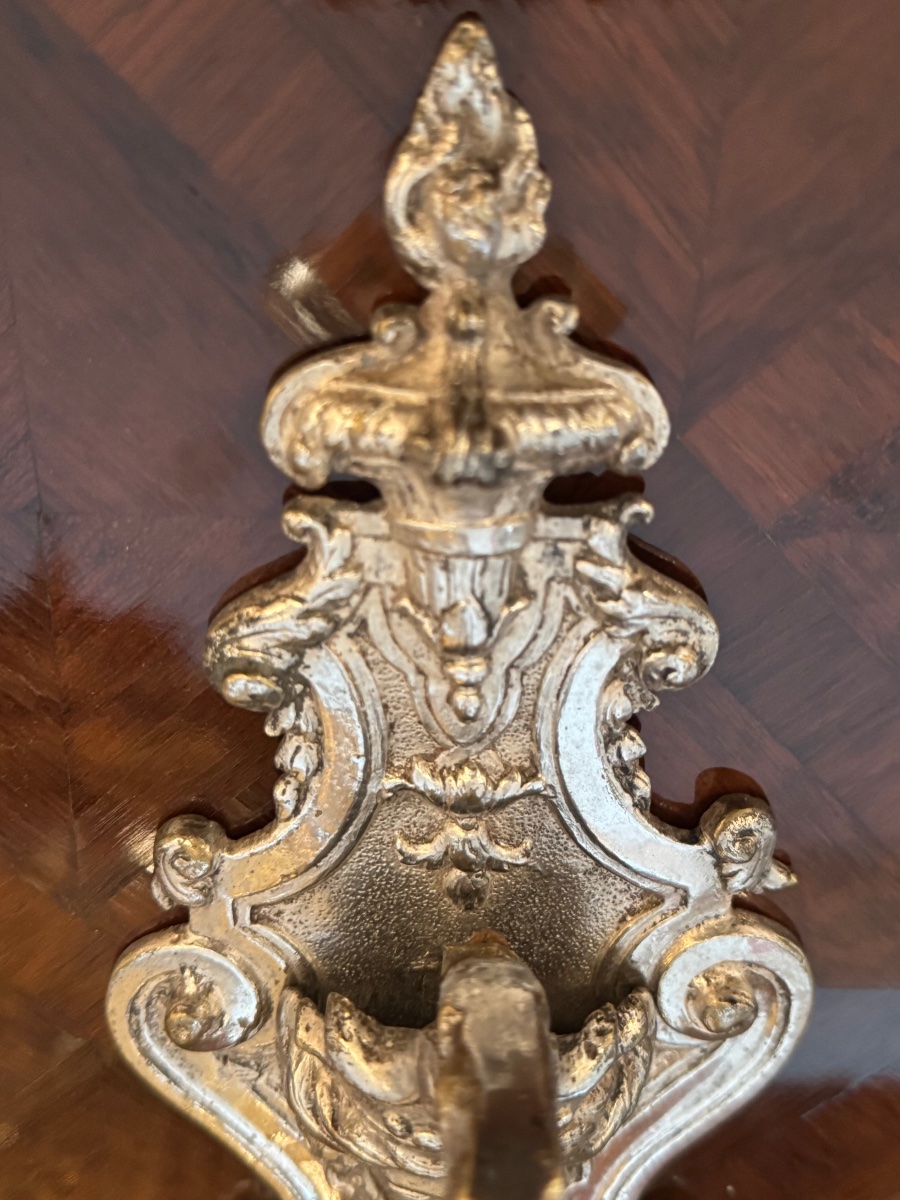  applique  en bronze plaqué  d’argent époque régence-photo-3