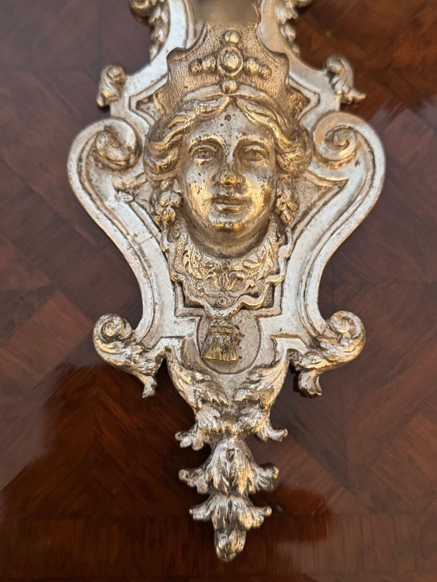  applique  en bronze plaqué  d’argent époque régence-photo-4