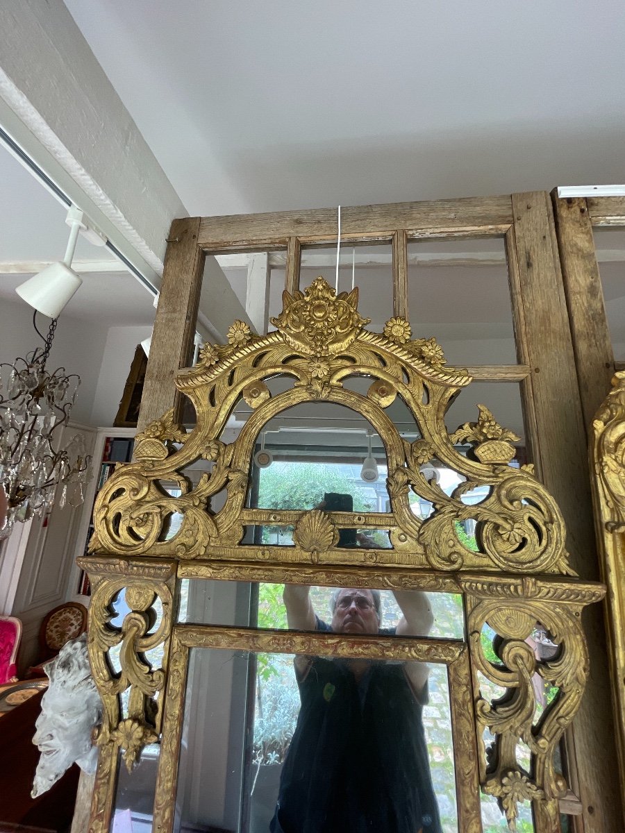 Regence Period Mirror Golden Wood-photo-2