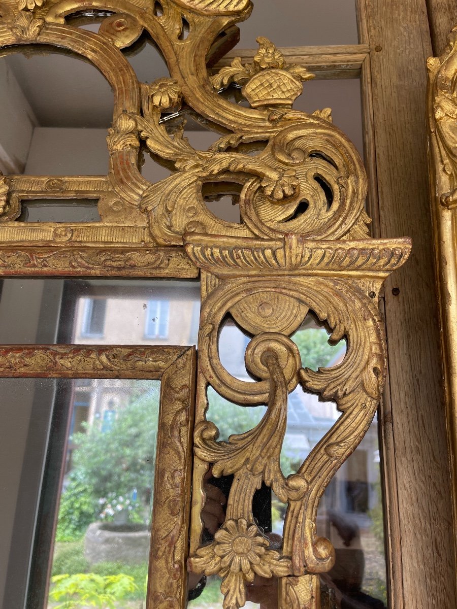 Regence Period Mirror Golden Wood-photo-3
