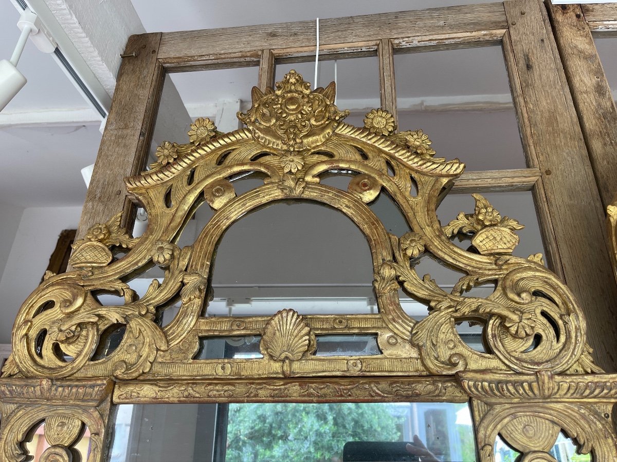 Regence Period Mirror Golden Wood-photo-4