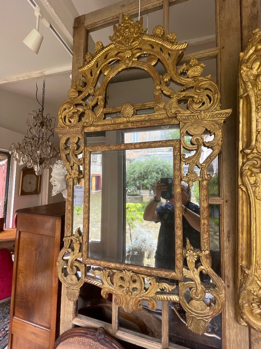 Regence Period Mirror Golden Wood