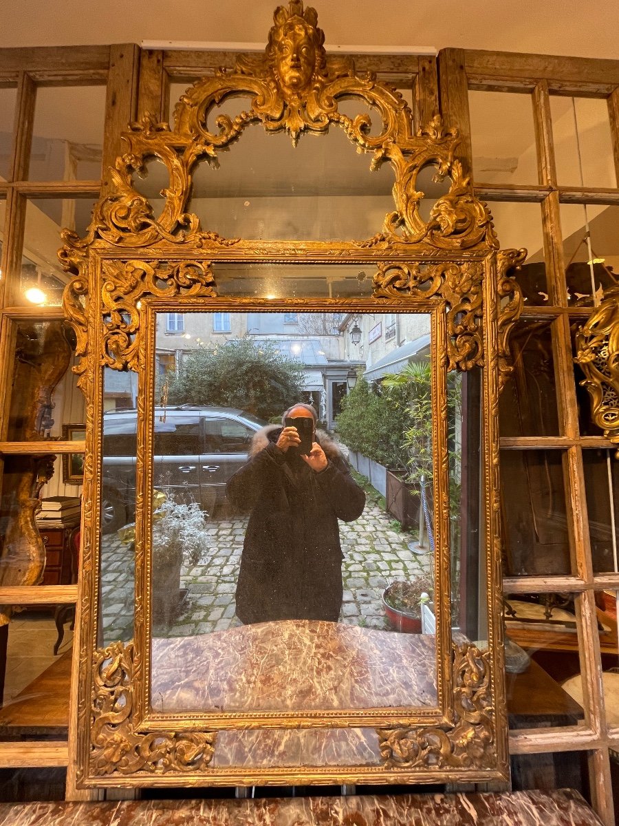Miroir à Parclose Ep Regence Bois Doré 