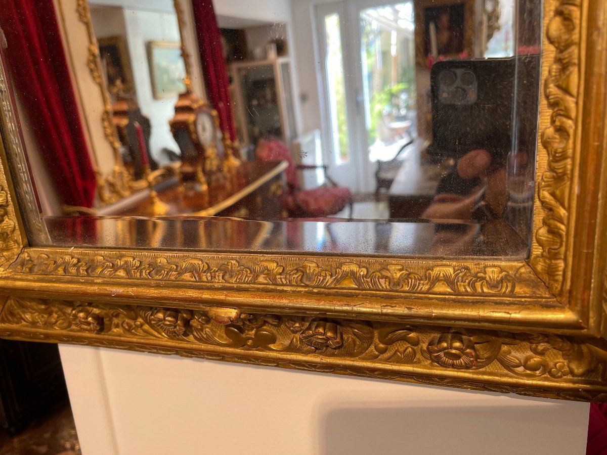 Small Regence Period Golden Wood Mirror-photo-2