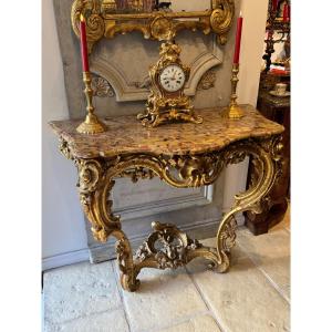 Console Bois Doré Epoque Louis XV