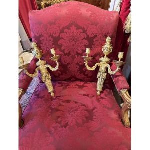 Paire d’appliques EP Louis XVI bronze doré modèle de jean Louis prieur 