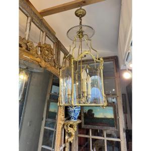 Lanterne de vestibule  en bronze doré 18 e siècle 