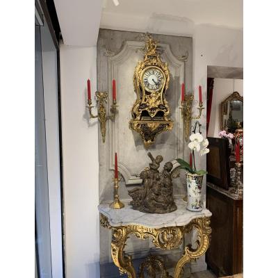 Cartel With Its Tortoise Console And Brass Regence Period