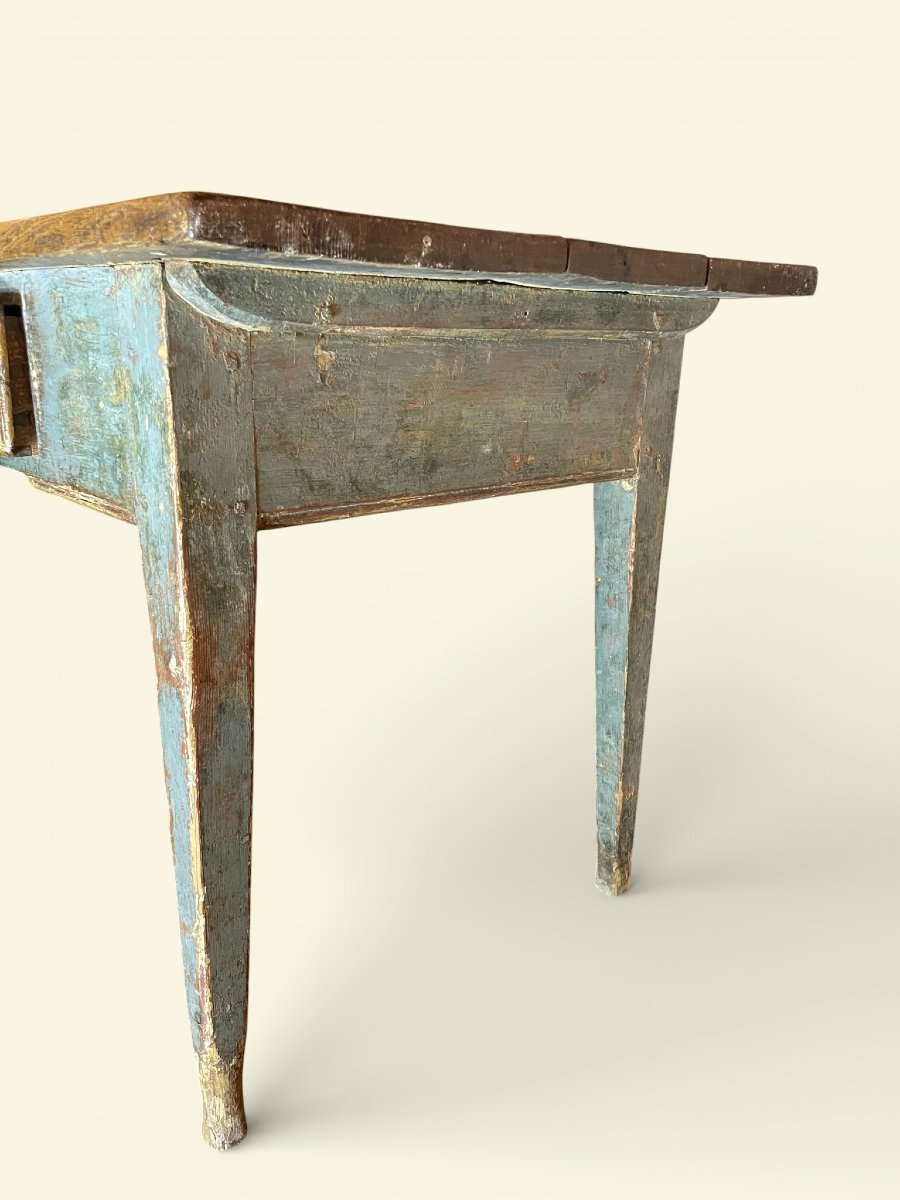 Swedish Polychrome Oak Kitchen Table – 18th Century-photo-3