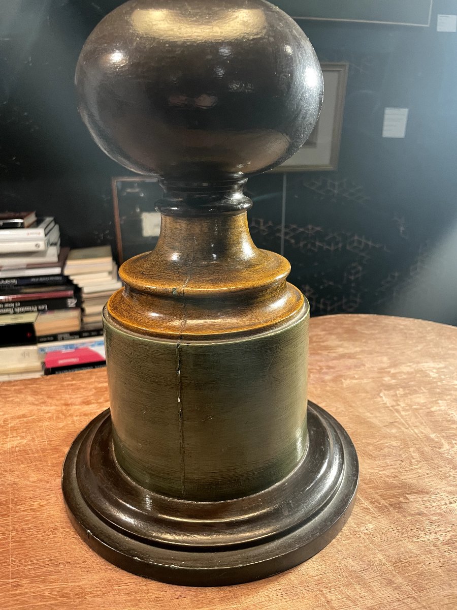 Paire de lampes en bois polychrome-photo-1