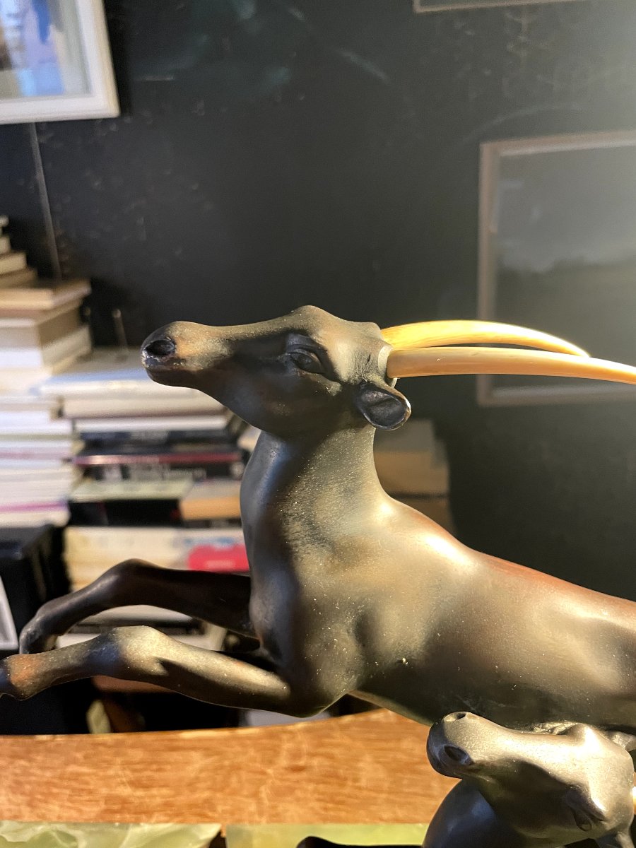 Diane chasseresse – Sculpture en régule, vers 1920-photo-3