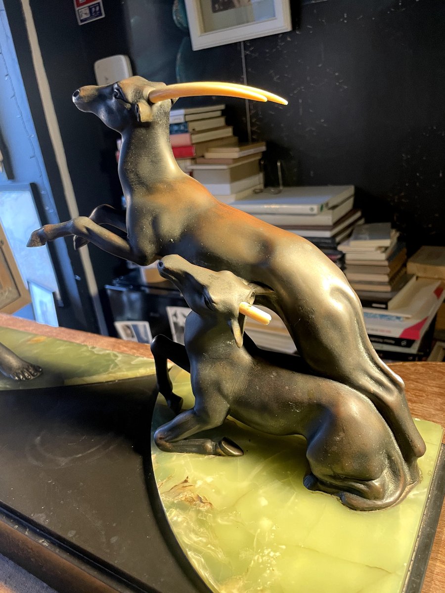 Diane chasseresse – Sculpture en régule, vers 1920-photo-2