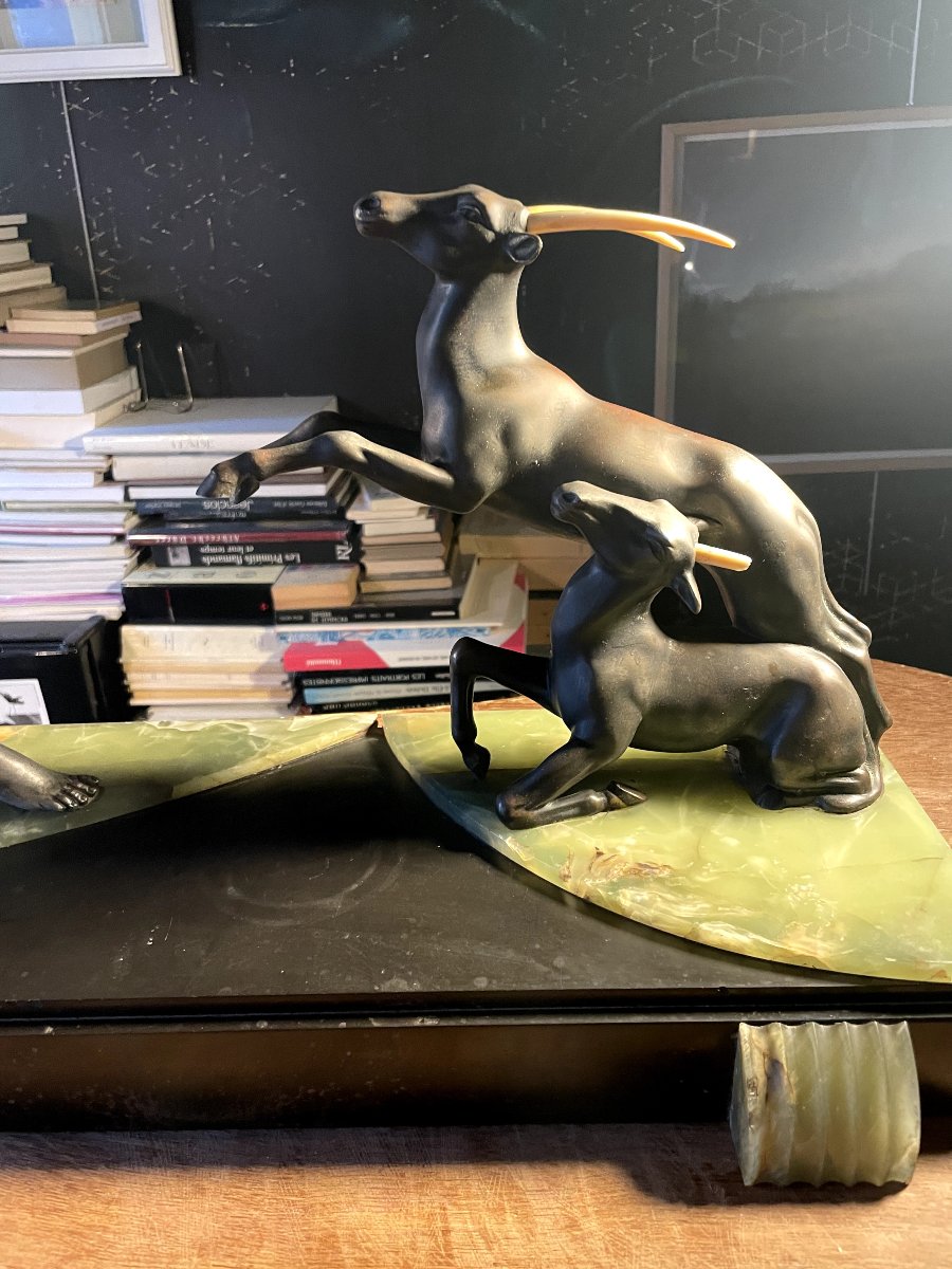 Diane chasseresse – Sculpture en régule, vers 1920-photo-3