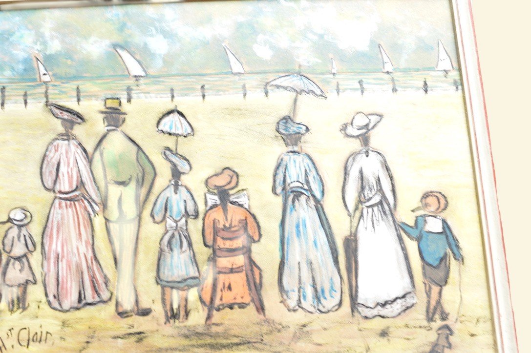 Henri Saint Clair (1899–1990) Scène de plage famille Dufy-photo-3