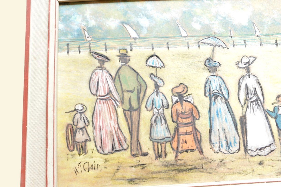 Henri Saint Clair (1899–1990) Scène de plage famille Dufy-photo-2