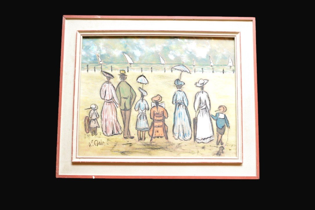 Henri Saint Clair (1899–1990) Scène de plage famille Dufy-photo-3