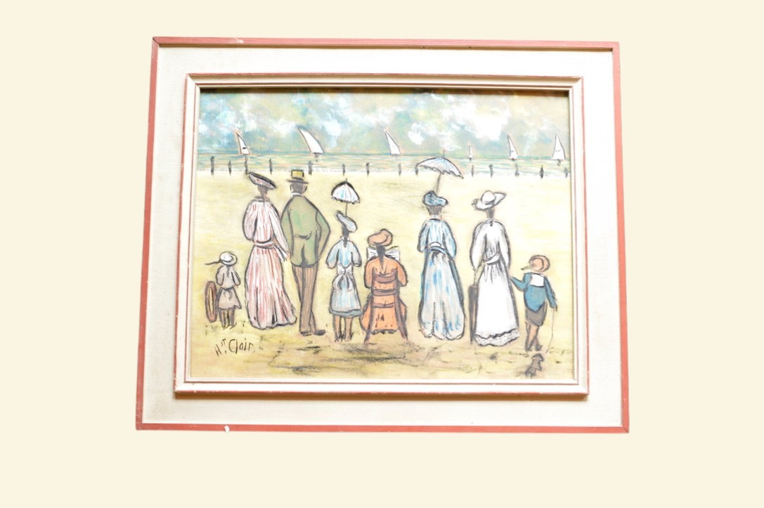 Henri Saint Clair (1899–1990) Scène de plage famille Dufy