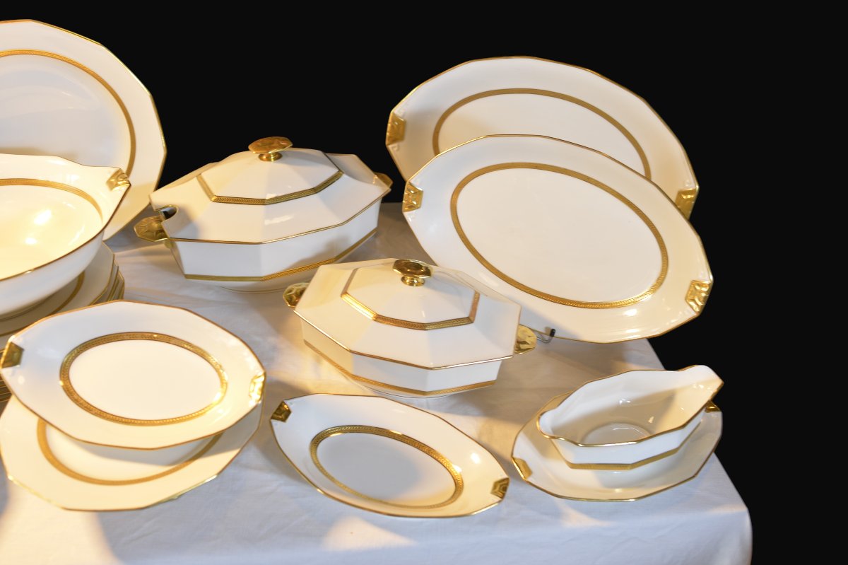 Legrand Limoges Porcelain Dinner Service, Circa 1930-photo-4