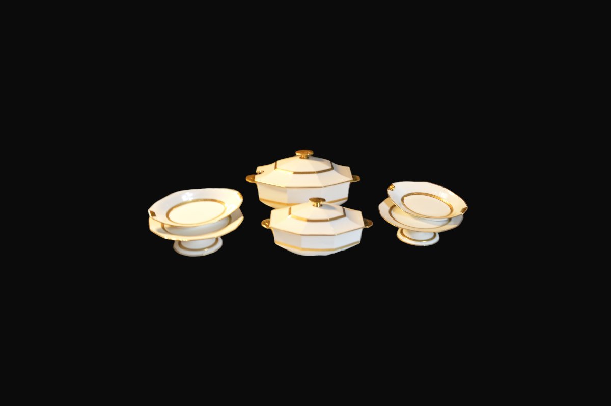 Legrand Limoges Porcelain Dinner Service, Circa 1930-photo-1