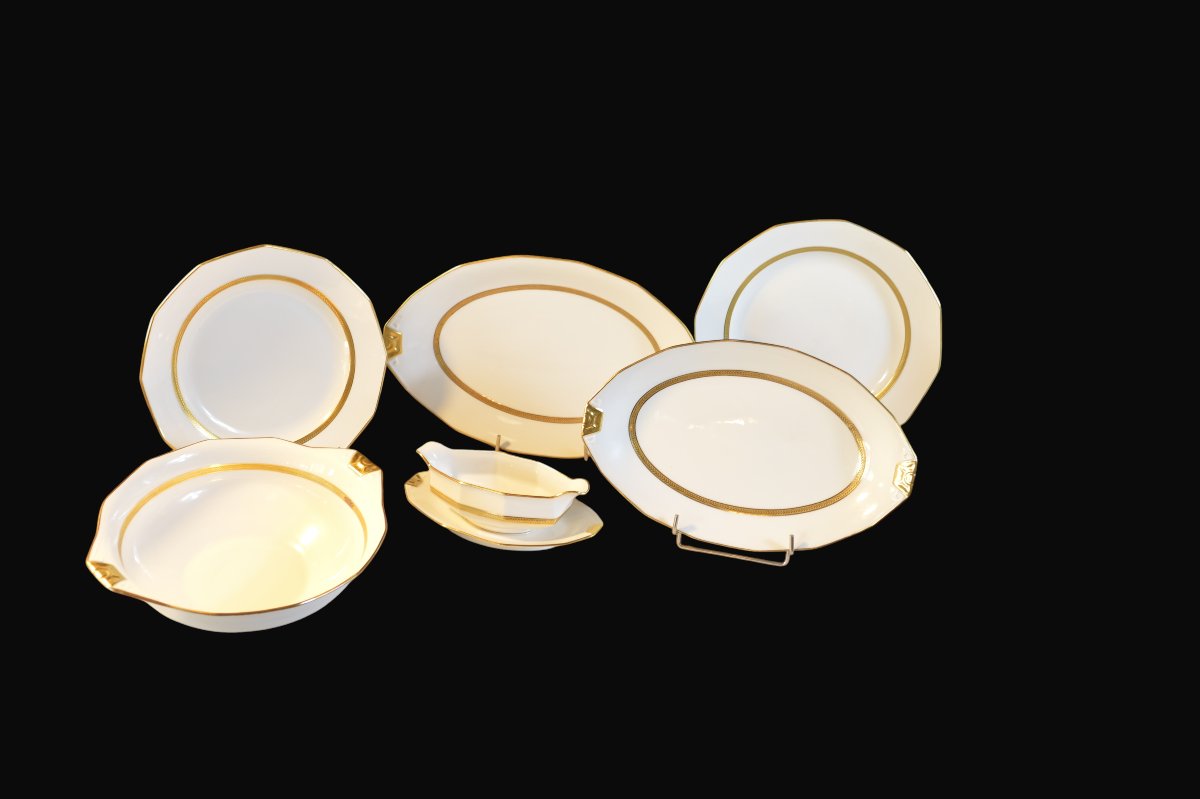 Legrand Limoges Porcelain Dinner Service, Circa 1930-photo-4